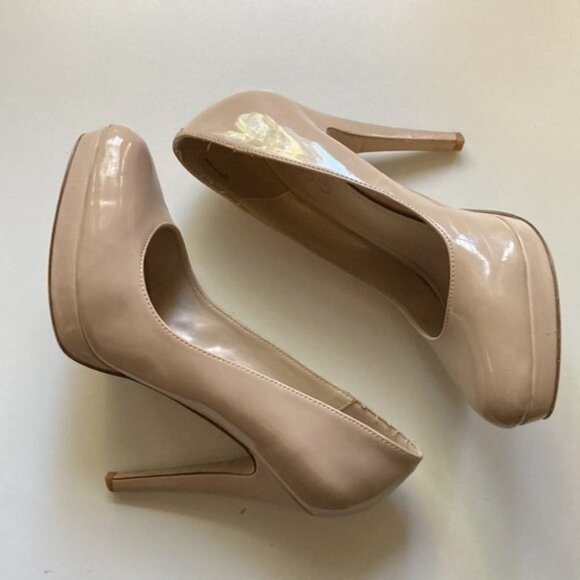 π β¨ Aldo Nude Patent Leather Platform Stiletto Heels | Size 38 - Picture 3 of 12